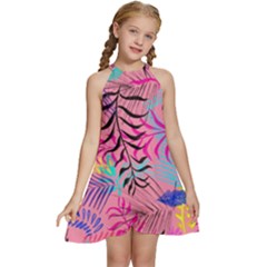 Illustration Kids  Halter Collar Waist Tie Chiffon Dress by nateshop