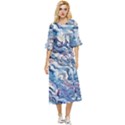 Abstract waves Double Cuff Midi Dress View1