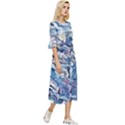 Abstract waves Double Cuff Midi Dress View3