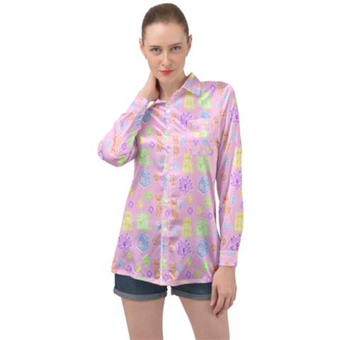 Dungeons And Cuties Long Sleeve Satin Shirt by thePastelAbomination