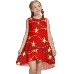 Background Christmas Decoration Holiday Xmas Shiny Kids  Frill Swing Dress by artworkshop