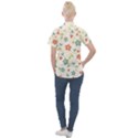  Background Colorful Floral Flowers Women s Short Sleeve Pocket Shirt View2