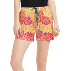 Background Colorful Floral Women s Runner Shorts by artworkshop