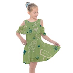 Angel Artwork Ball Christmas  Kids  Shoulder Cutout Chiffon Dress by artworkshop