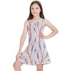 Floral Branches Plant Drawing Kids  Lightweight Sleeveless Dress by artworkshop