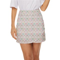 Seamless-pattern Mini Front Wrap Skirt