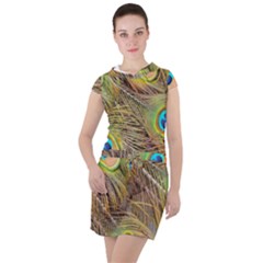 Peacock-bird Drawstring Hooded Dress by nateshop