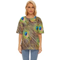 Peacock-bird Oversized Basic Tee by nateshop