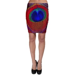 Peacock Plumage Fearher Bird Pattern Bodycon Skirt by Sapixe