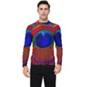 Peacock Plumage Fearher Bird Pattern Men s Long Sleeve Rash Guard View1