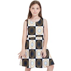 Illustration Checkered Pattern Decoration Kids  Skater Dress by Sapixe