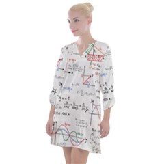 Math Formula Pattern Open Neck Shift Dress by Sapixe