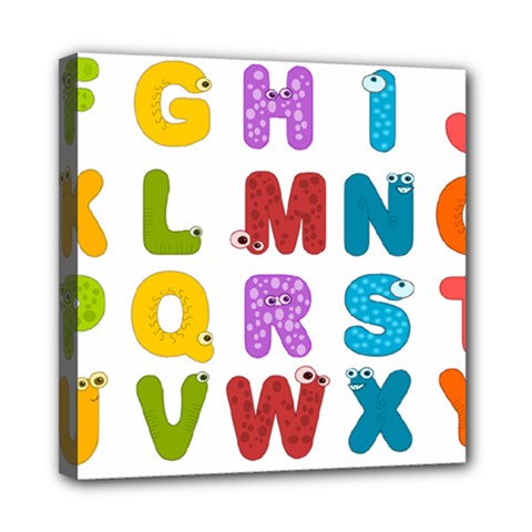 Vectors Alphabet Eyes Letters Funny Mini Canvas 8  X 8  (stretched) by Sapixe