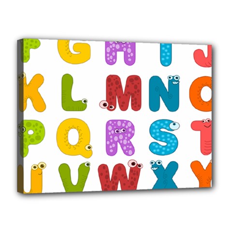 Vectors Alphabet Eyes Letters Funny Canvas 16  X 12  (stretched) by Sapixe