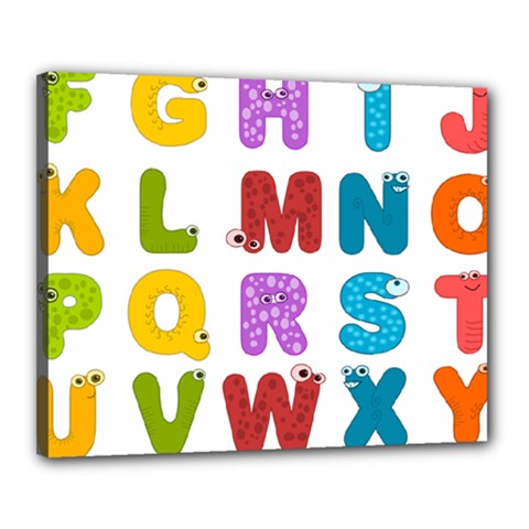 Vectors Alphabet Eyes Letters Funny Canvas 20  X 16  (stretched) by Sapixe