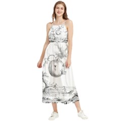 Vectors Fantasy Fairy Tale Sketch Boho Sleeveless Summer Dress by Sapixe