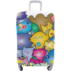 Cats Cartoon Cats Colorfulcats Luggage Cover (large) by Sapixe