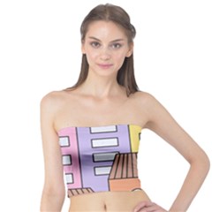 Houses City Architecture Building Tube Top by Sapixe