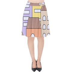 Houses City Architecture Building Velvet High Waist Skirt by Sapixe