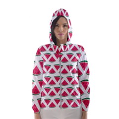 Illustration Watermelon Fruit-food Melon Women s Hooded Windbreaker by Sapixe