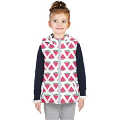 Illustration Watermelon Fruit-food Melon Kids  Hooded Puffer Vest by Sapixe