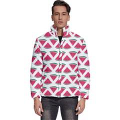 Illustration Watermelon Fruit-food Melon Men s Puffer Bubble Jacket Coat by Sapixe