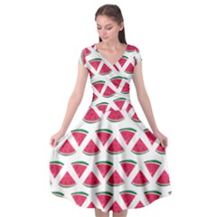 Illustration Watermelon Fruit-food Melon Cap Sleeve Wrap Front Dress by Sapixe