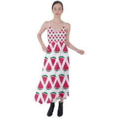 Illustration Watermelon Fruit-food Melon Tie Back Maxi Dress by Sapixe