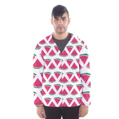 Illustration Watermelon Fruit Food Melon Men s Hooded Windbreaker by Sapixe