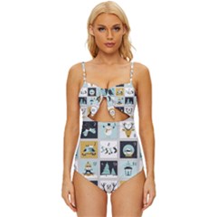 Advent Calendar Knot Front One-piece Swimsuit by Sapixe