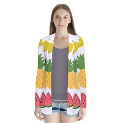 Fruits Cartoon Drape Collar Cardigan by Sapixe