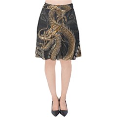 Dragon Pentagram Velvet High Waist Skirt by Sapixe