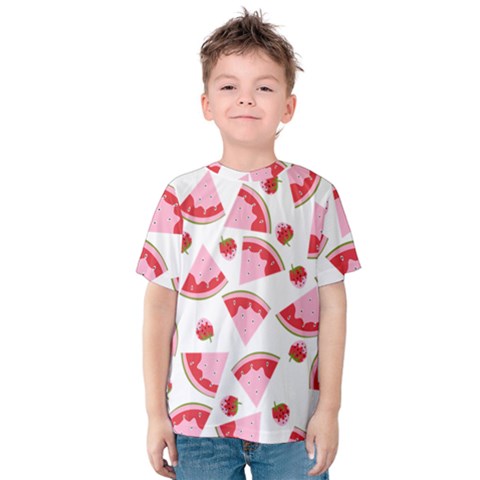 Pink Watermeloon Kids  Cotton Tee by Sapixe