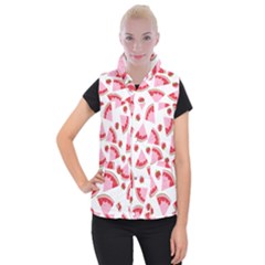 Pink Watermeloon Women s Button Up Vest by Sapixe