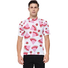 Pink Watermeloon Men s Short Sleeve Rash Guard by Sapixe