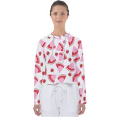 Pink Watermeloon Women s Slouchy Sweat by Sapixe