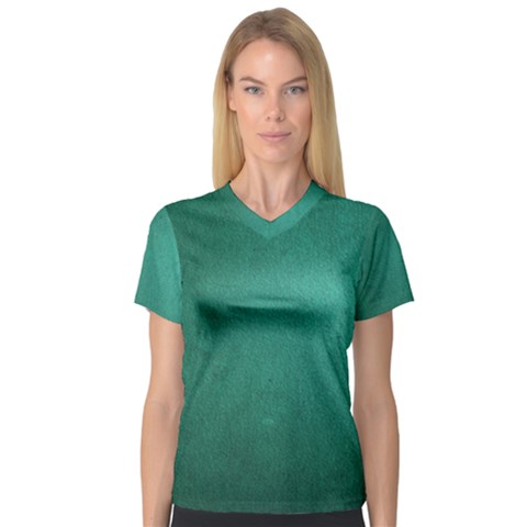 Background-green V-neck Sport Mesh Tee by nateshop