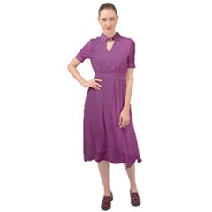 Background-purple Keyhole Neckline Chiffon Dress by nateshop