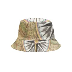 Map Vintage Nautical Collage Inside Out Bucket Hat (kids) by Sapixe