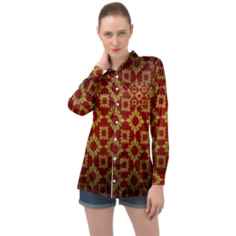 Antique Long Sleeve Satin Shirt by nateshop