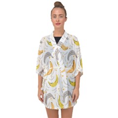 Seamless Stylish Pattern-with-fresh-yellow-bananas-background Half Sleeve Chiffon Kimono by Wegoenart