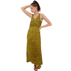 Glitter V-neck Chiffon Maxi Dress by nateshop