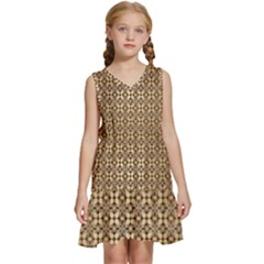 Background-chevron Chocolate Kids  Sleeveless Tiered Mini Dress by nateshop