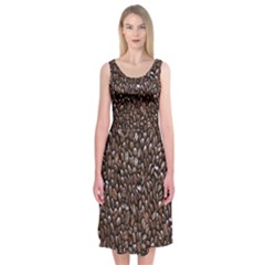 Coffee-beans Midi Sleeveless Dress by nateshop