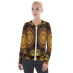 Fractal Velvet Zip Up Jacket by nateshop