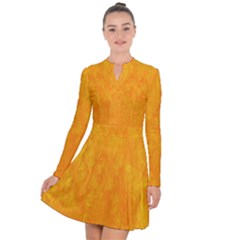 Background-yellow Long Sleeve Panel Dress by nateshop