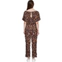 Coffee Beans Food Texture Batwing Lightweight Chiffon Jumpsuit View2