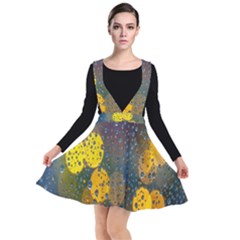 Bokeh Raindrops Window  Plunge Pinafore Dress by artworkshop