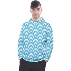  Waves Ocean Blue Texture Men s Pullover Hoodie by artworkshop