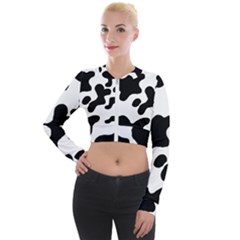 Cow Pattern Long Sleeve Cropped Velvet Jacket by BangZart